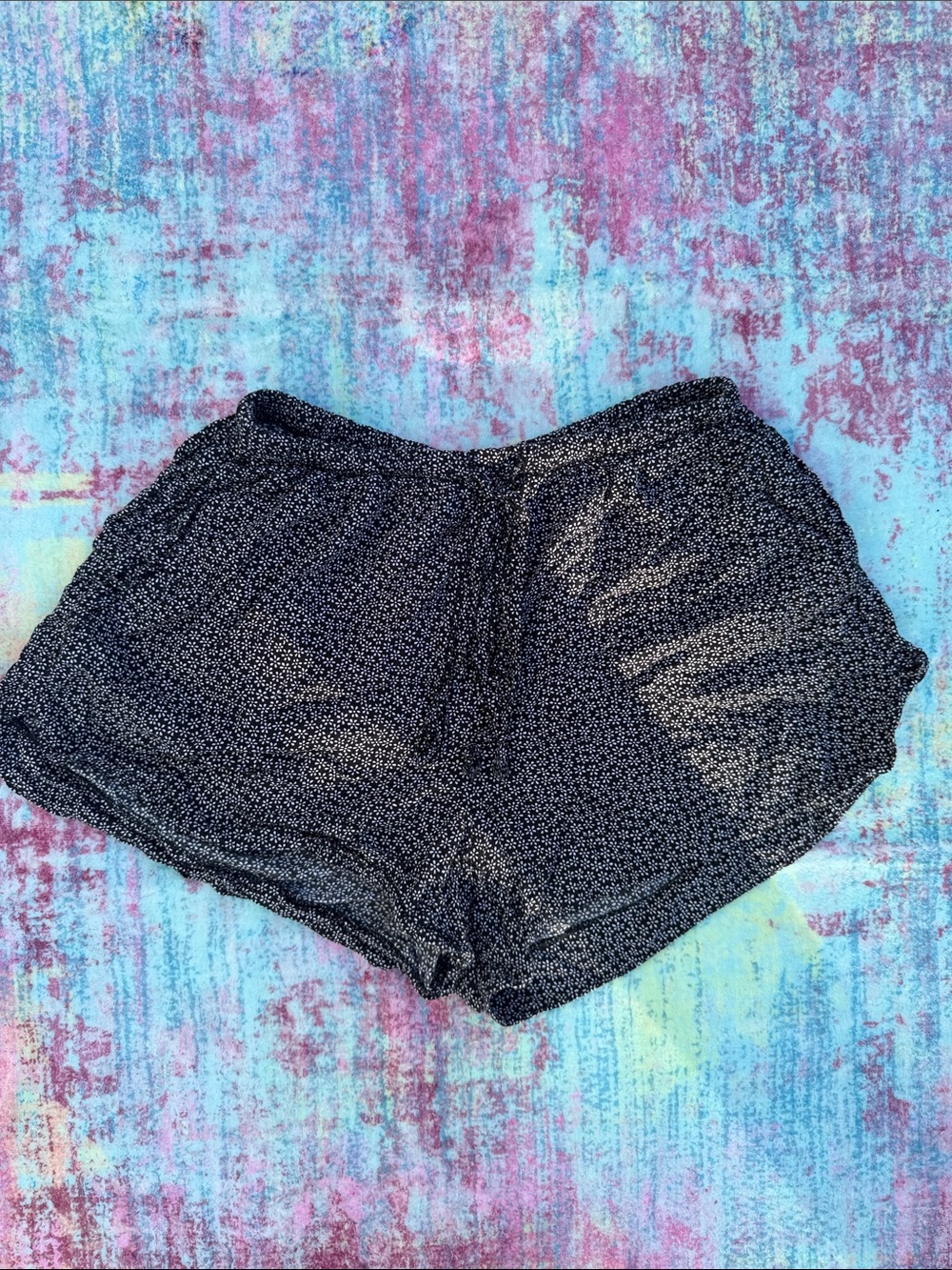Brandy Melville Black Tiny Floral High-Waist Shorts